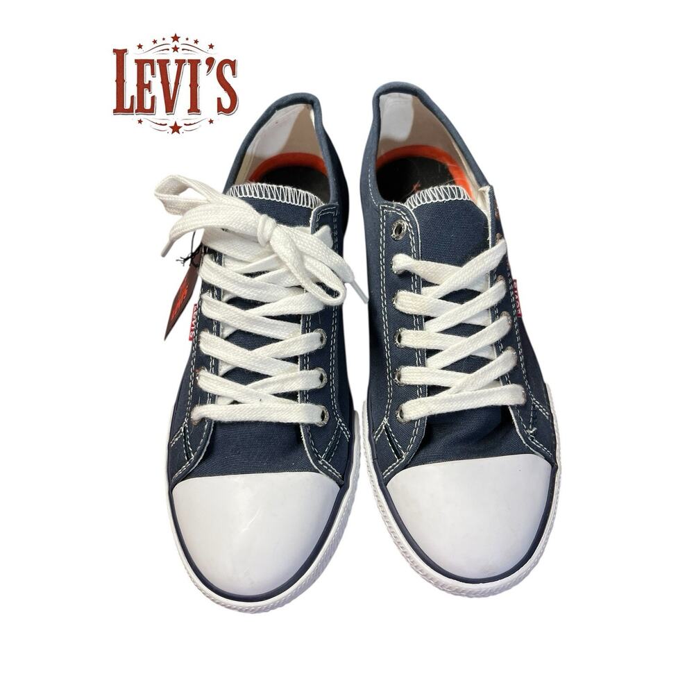 Levi's Women's Stan Buck Sneaker Shoes - Black/Grey Low Top Canvas - Size 8 M